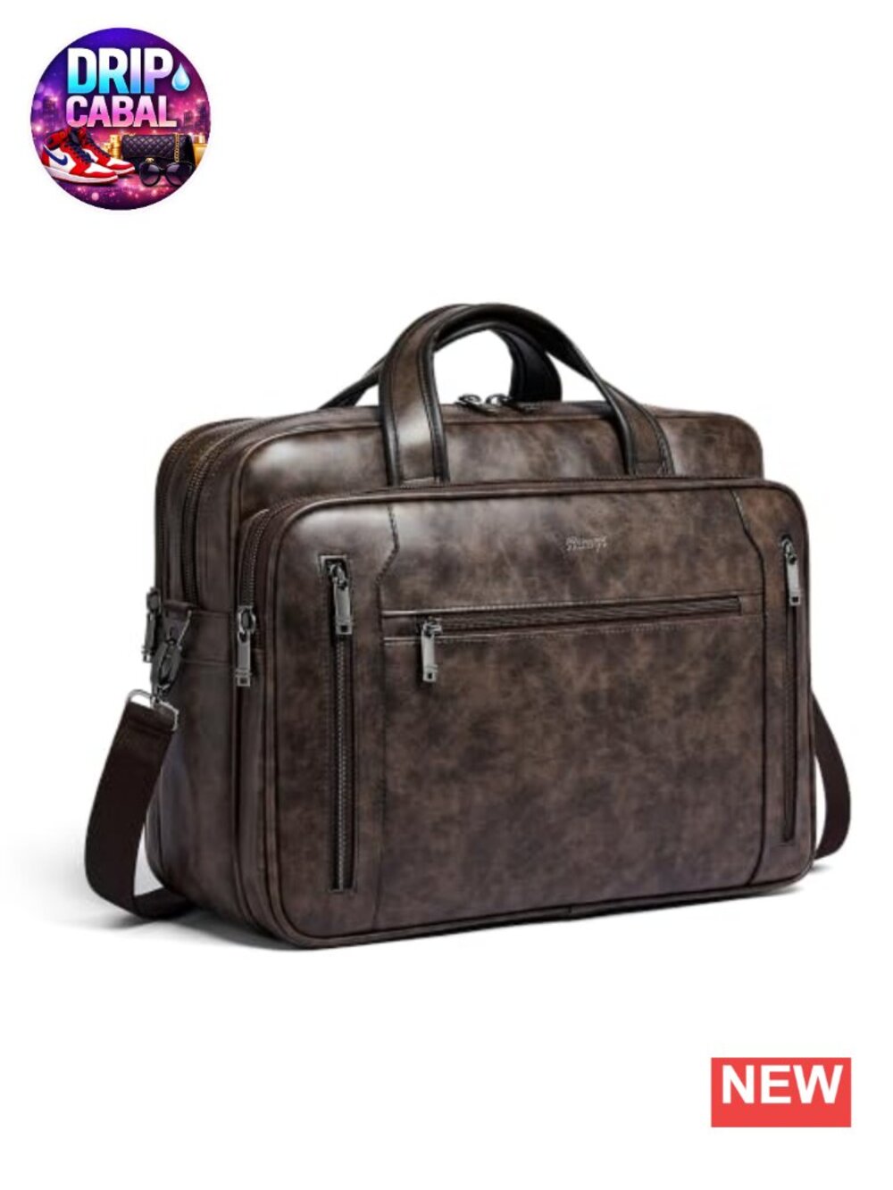 PU Leather Laptop Bag Fits Up to 17" Messenger Shoulder Bag